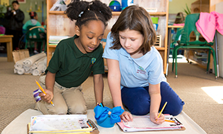 Two students working on homework