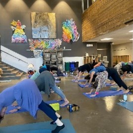 students in yoga poses