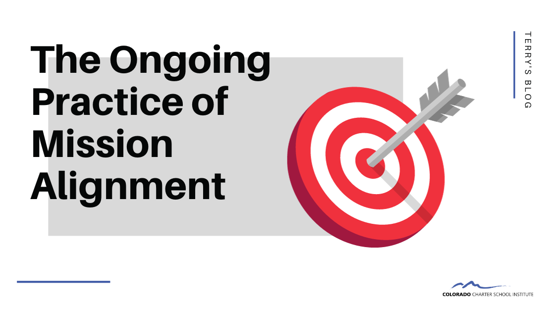 Graphic with the title The Ongoing Practice of Mission Alignment